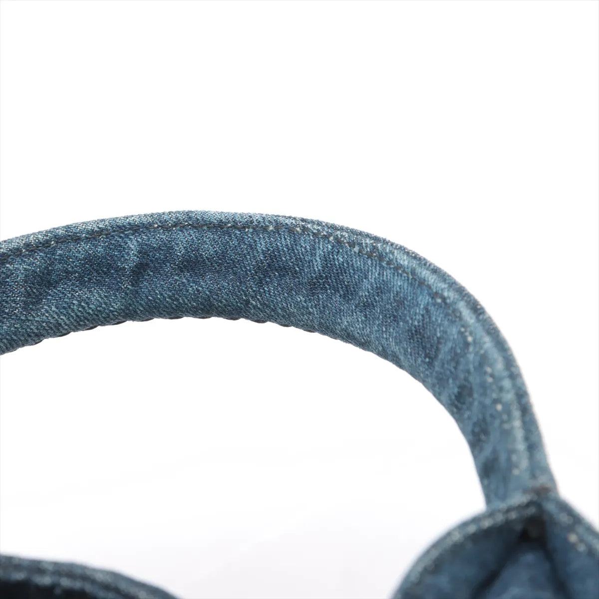 Prada Canapa Denim Tote Handbag Blue