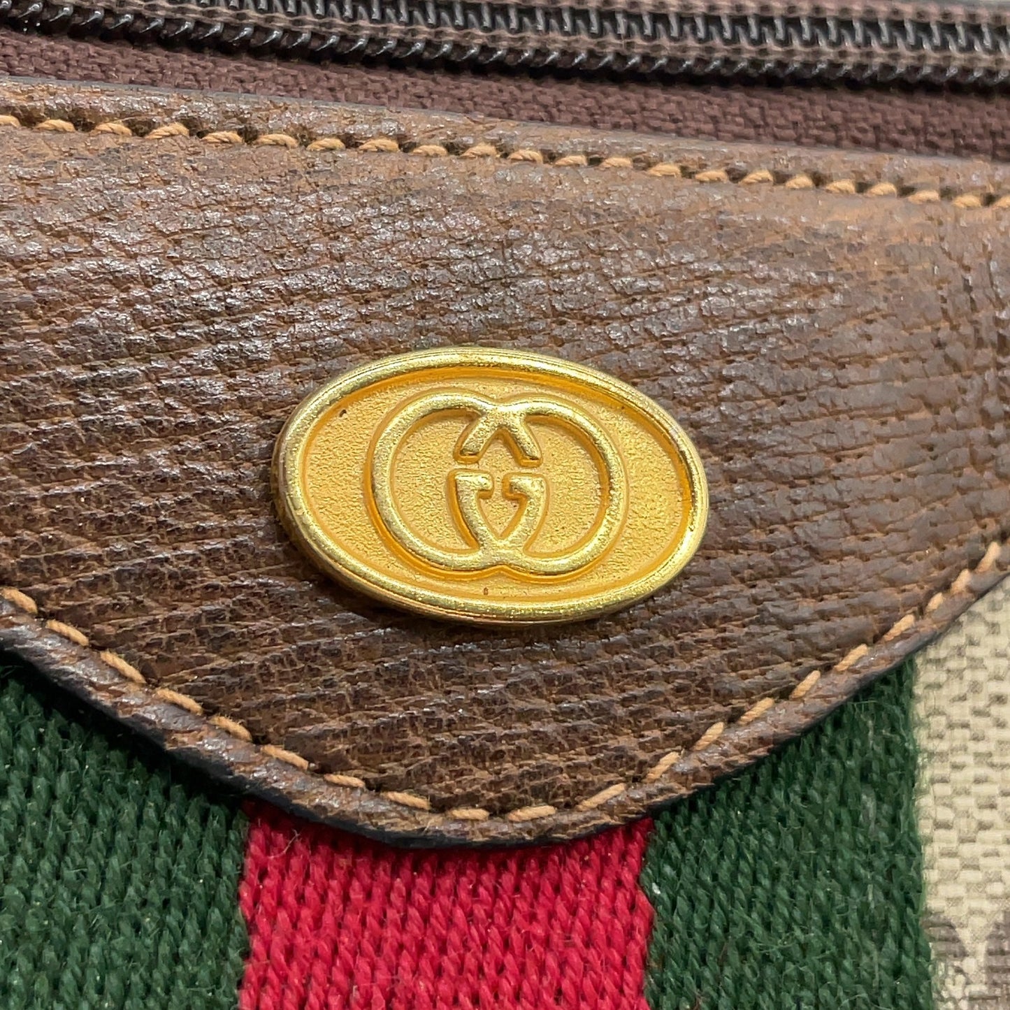Gucci GG Supreme PVC Sherry Line Boston Bag Beige