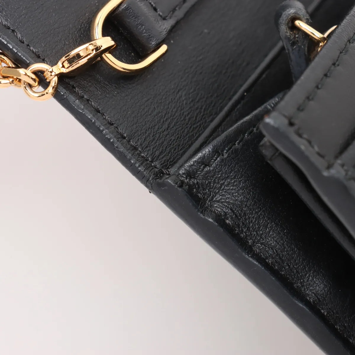 Fendi Leather Wallet on Chain Black