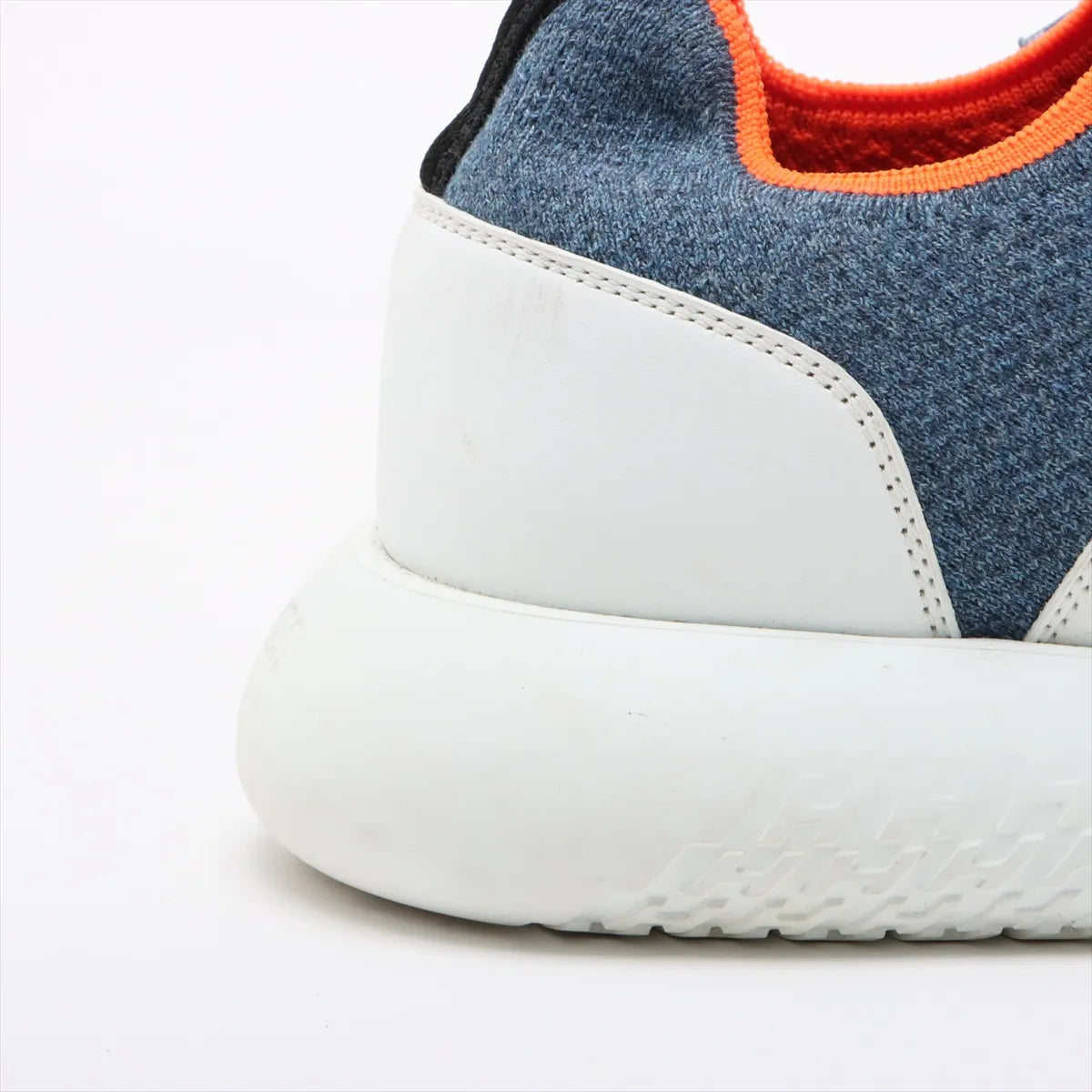 Hermes Duel Knit × Leather Sneakers Blue x White