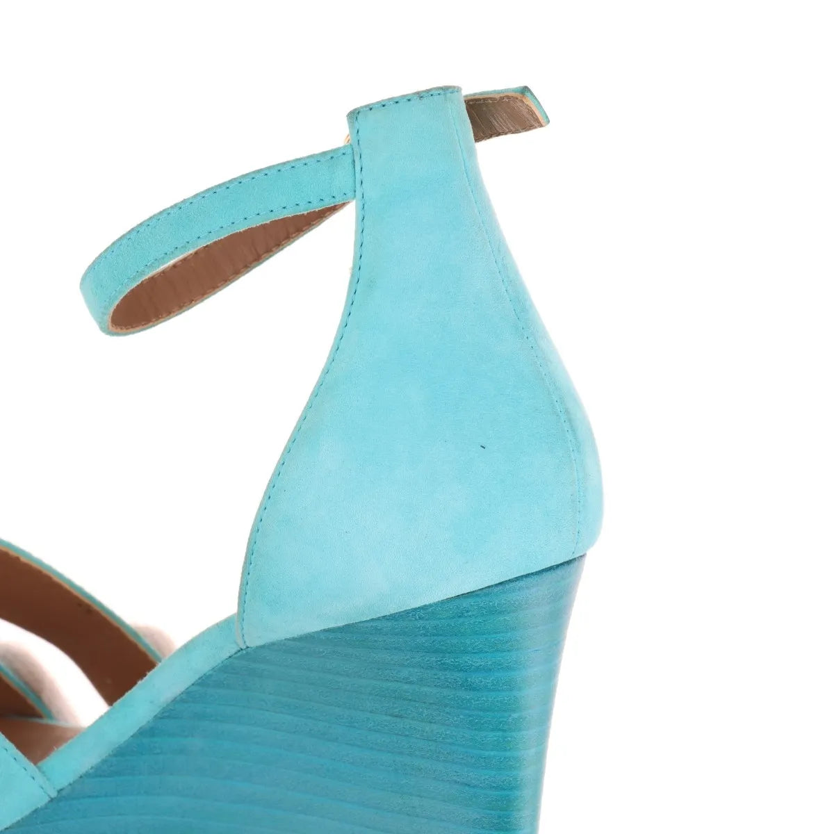 Hermès Legend Suede Wedge Sandal Tiffany Blue