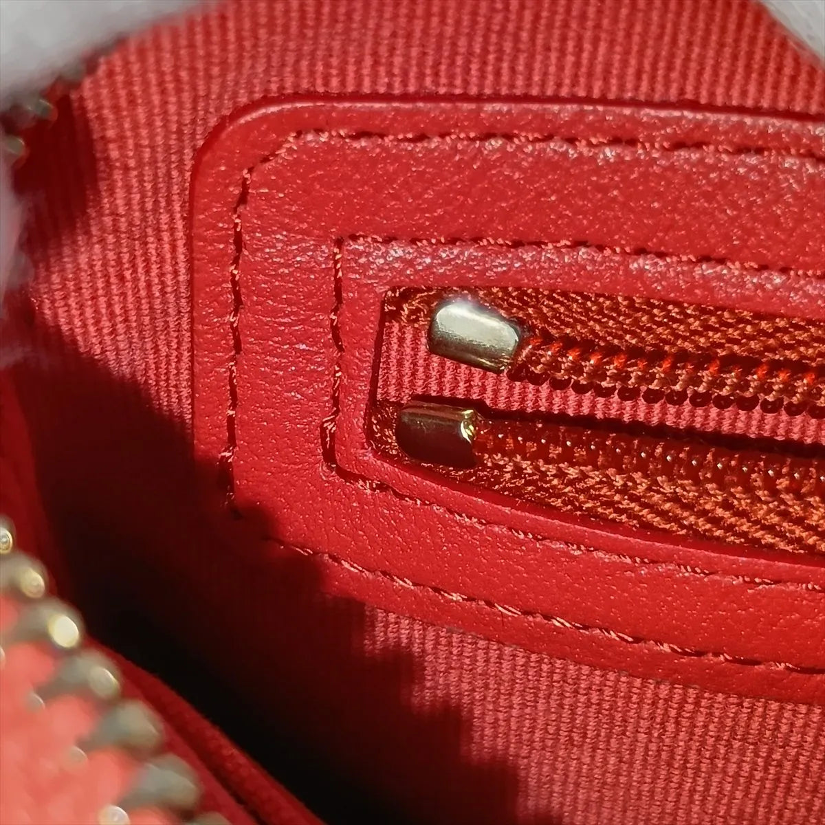 Chanel CC Logo Matelasse Lambskin Wallet on Chain Red