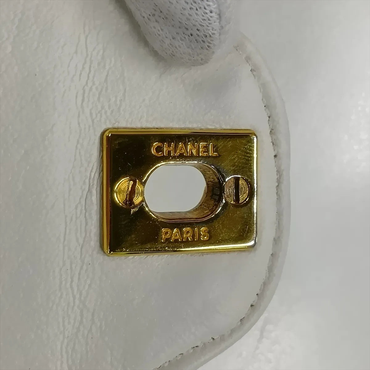 Chanel CC Logo Matelasse Lambskin Double Flap Double Chain Bag White