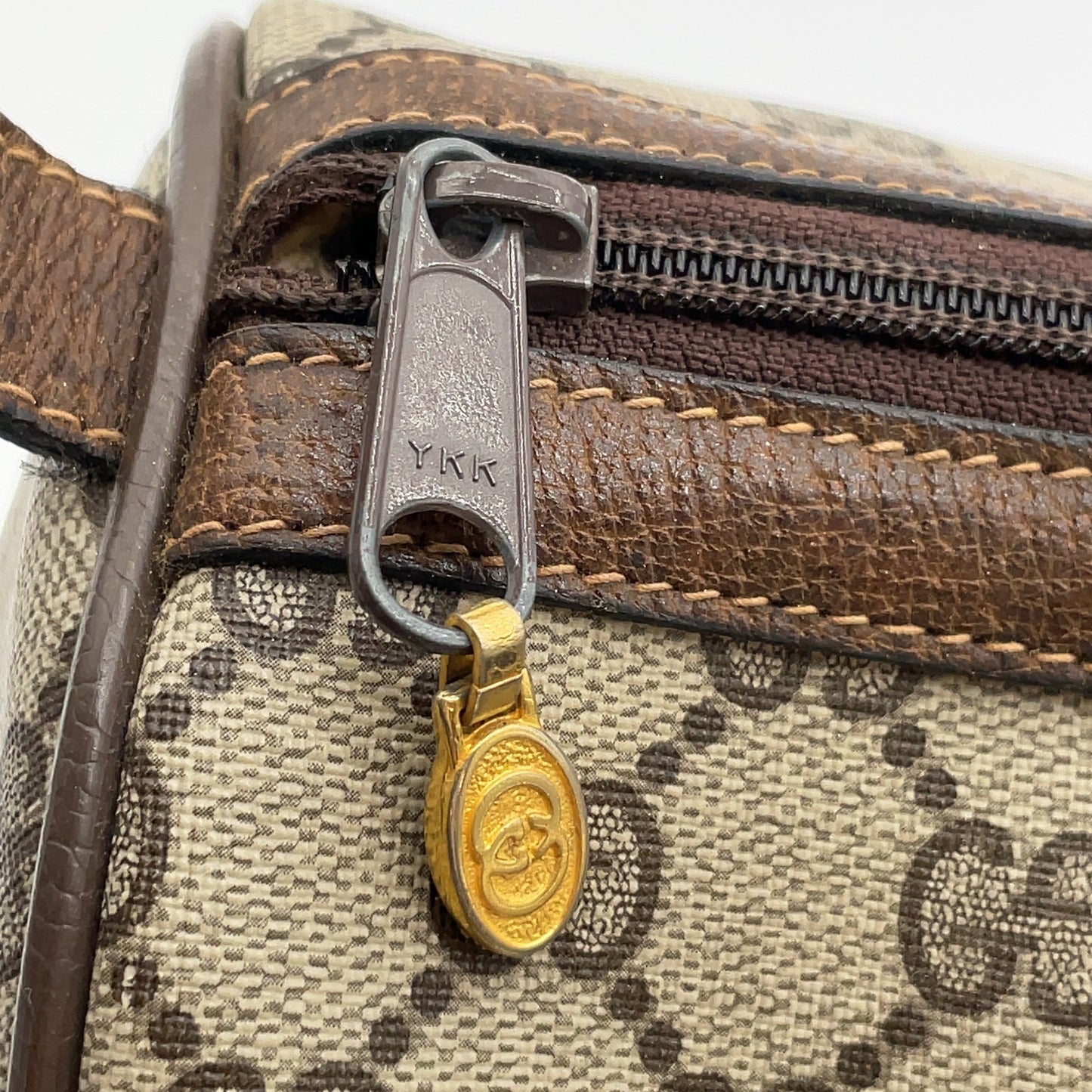 Gucci GG Supreme PVC Sherry Line Boston Bag Beige