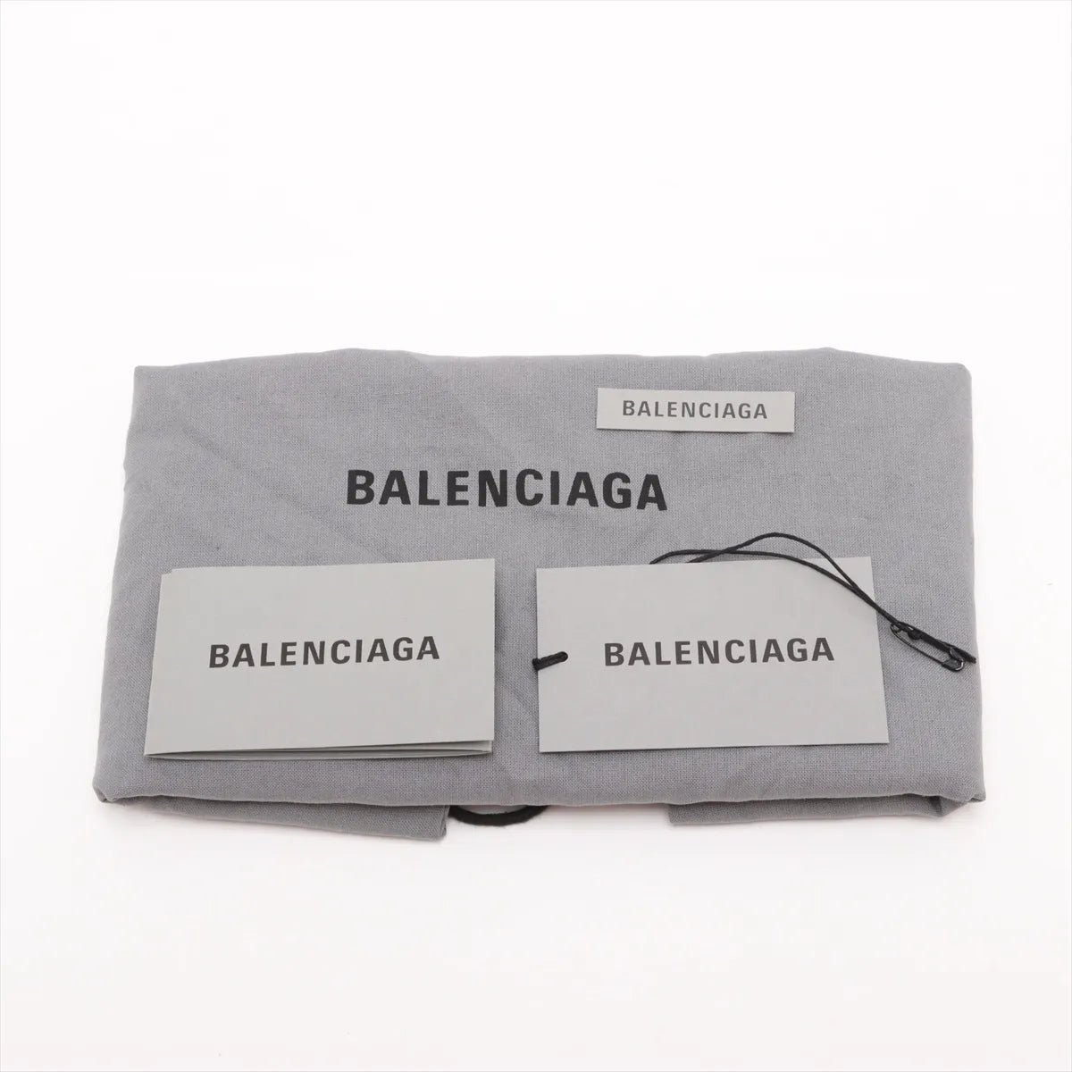 Balenciaga Navy Canvas Leather Cabas XS Two-Way Handbag Black × White