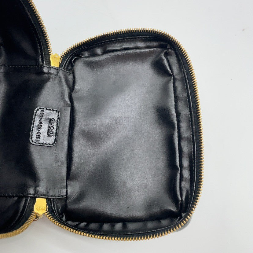 Gucci Bamboo Leather Vanity Handbag Black