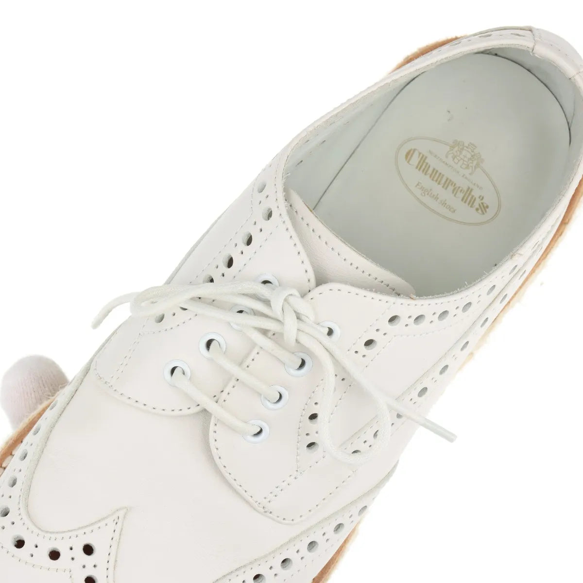 Church's Perforated Leather Keely Espadrilles Shoes White