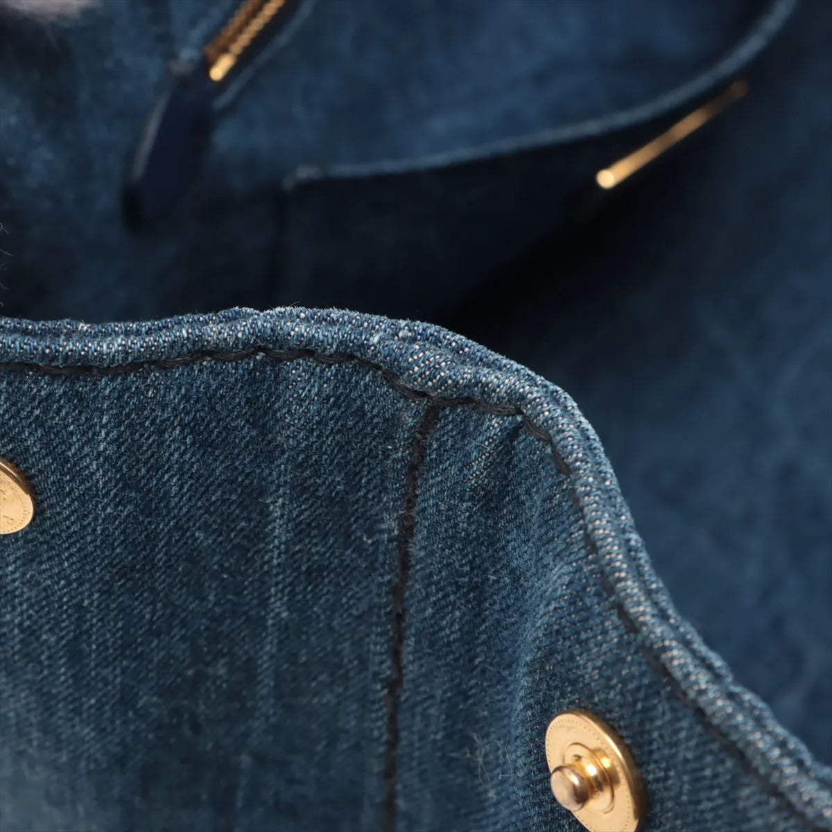 Prada Canapa Denim Tote Handbag Blue