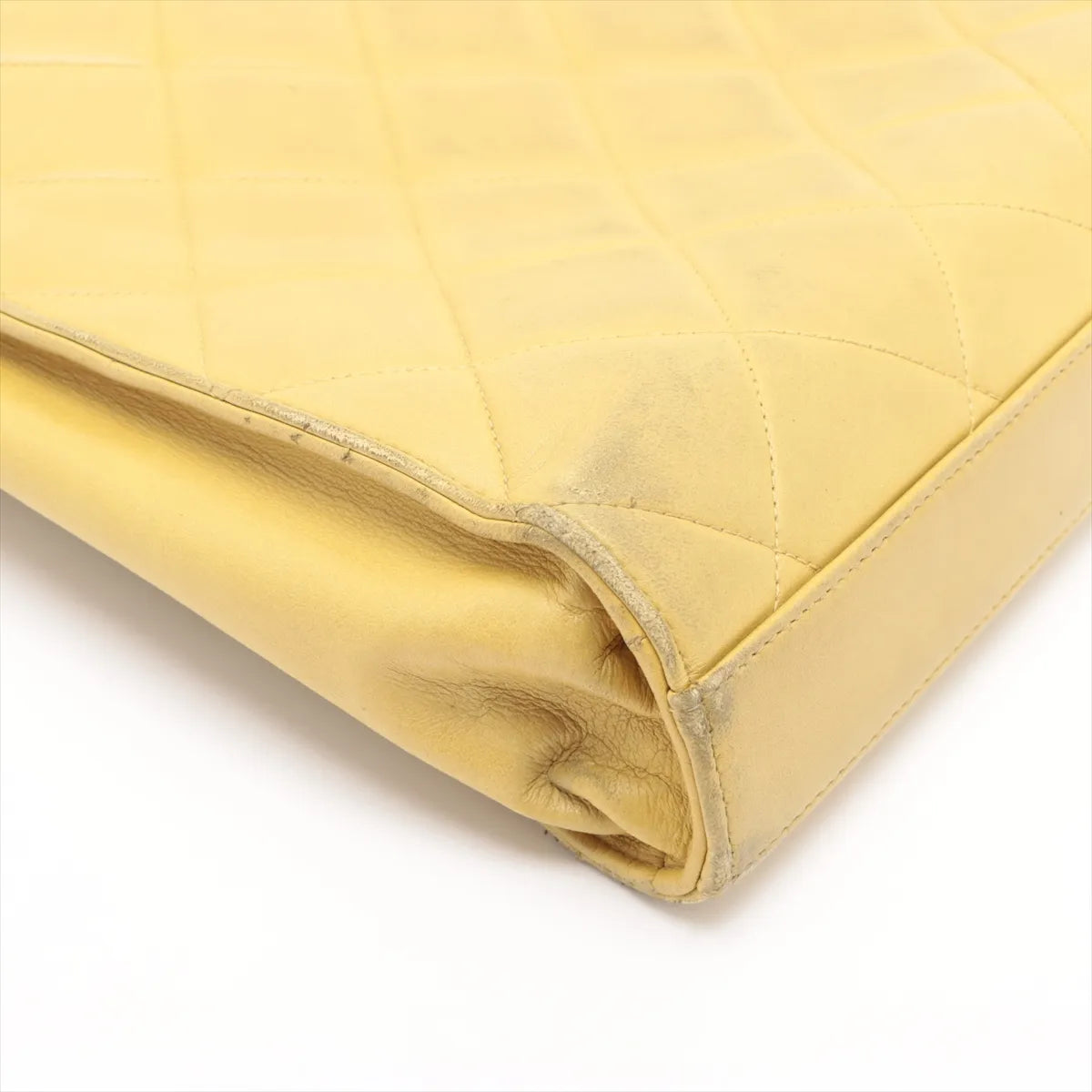 Chanel CC Logo Matelasse Lambskin Business Bag Yellow
