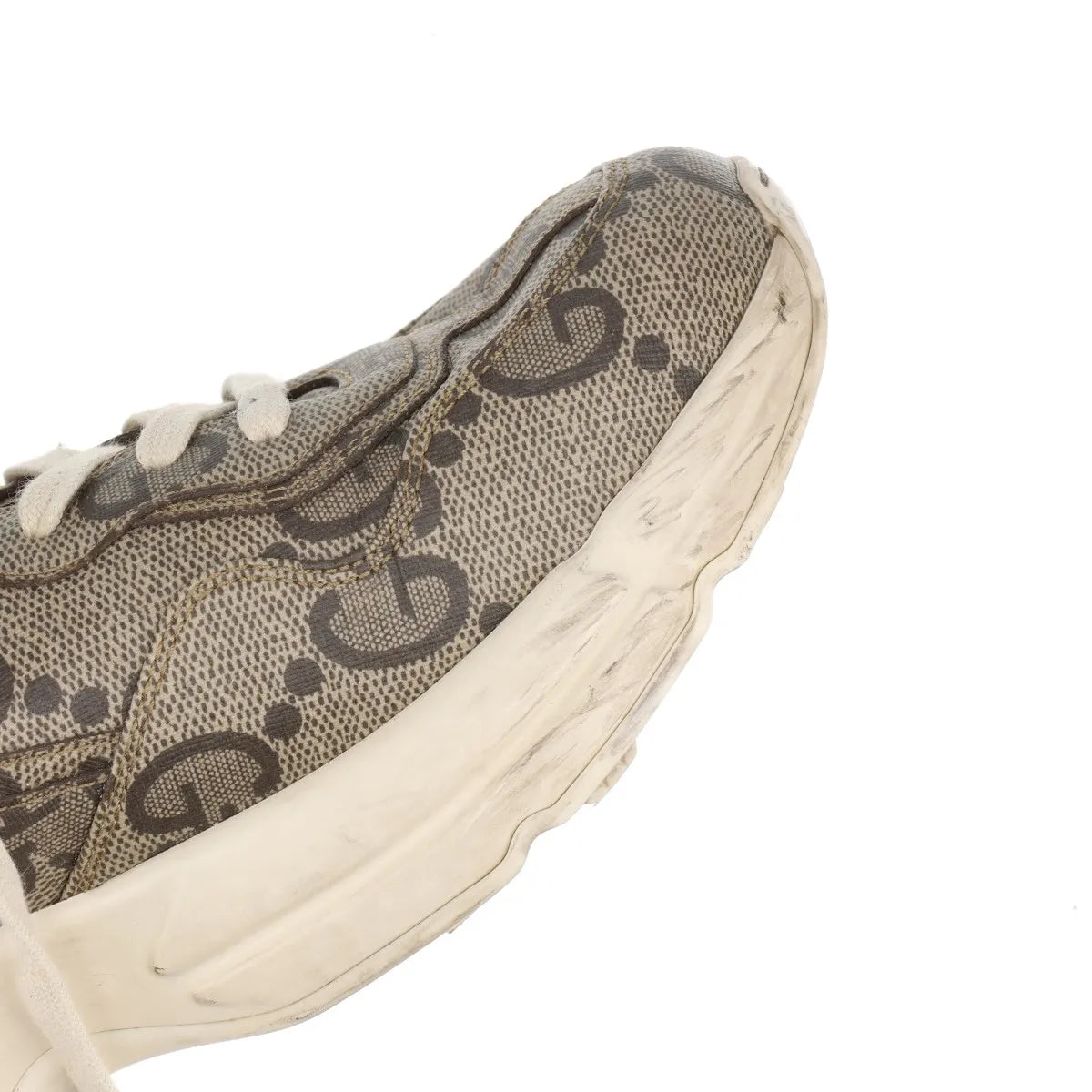 Gucci Rhyton Leather Sneakers Mens Beige