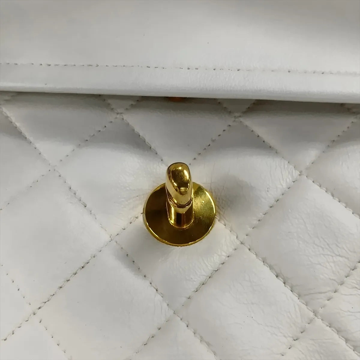 Chanel CC Logo Matelasse Lambskin Double Flap Double Chain Bag White