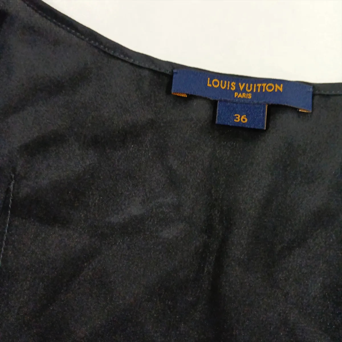 Louis Vuitton Silk Long Sleeve Dress Green x Blue