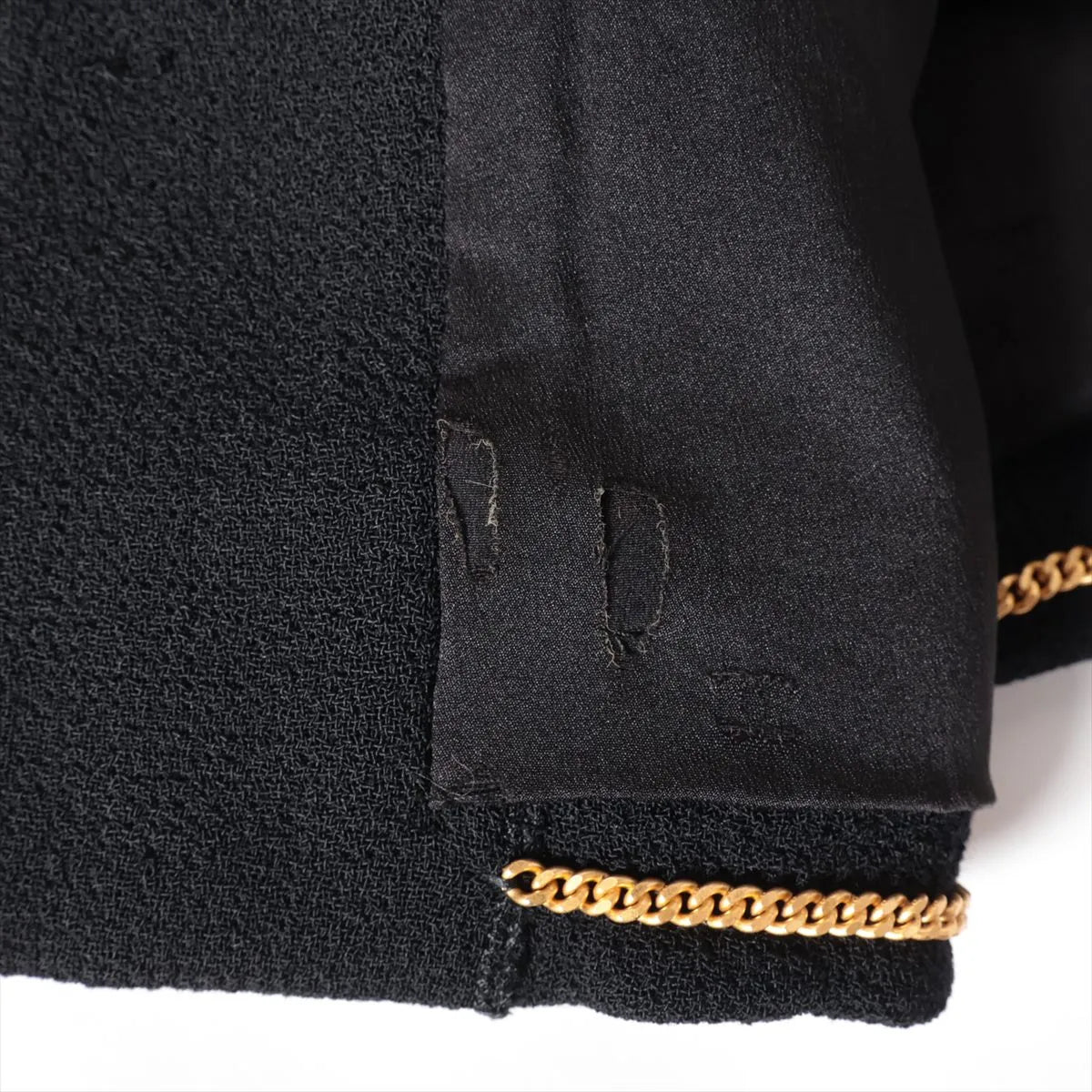 Chanel CC Logo Wool Jacket Coat Black