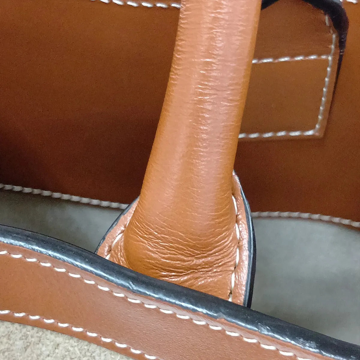 Celine Vertical Cabas Canvas Leather Two-Way Handbag Brown