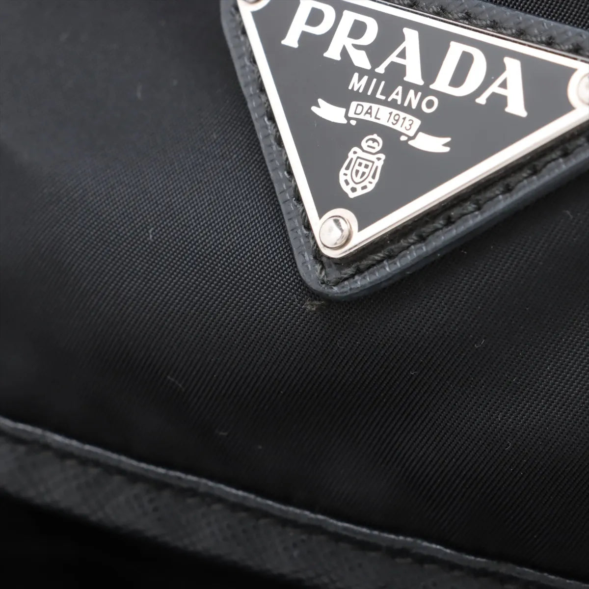 Prada Tessuto Nylon Leather Backpack Black