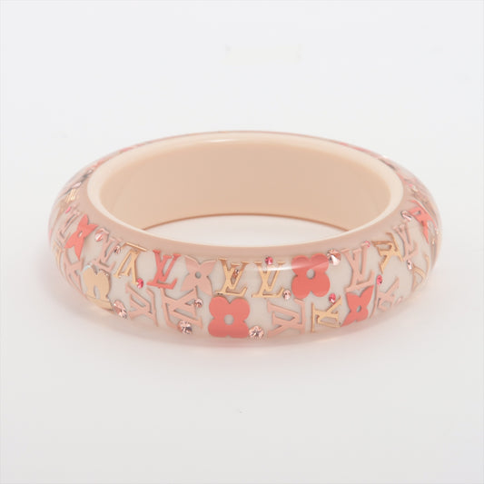 Louis Vuitton Monogram Floral Transparent Enamel Bangle Pink