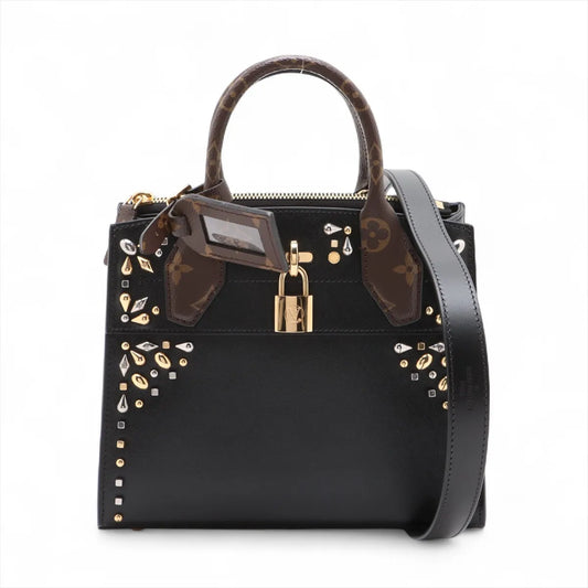 Louis Vuitton Monogram Rhinestone Mini City Steamer Black