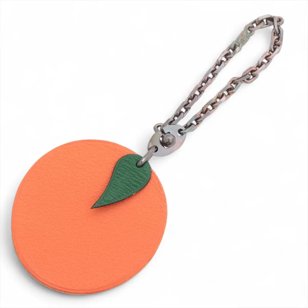 Hermes Orange Fruit Leather Bag Charm