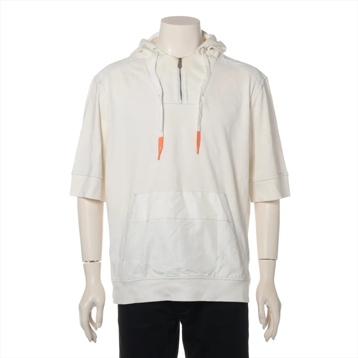 Hermès Cotton Hoodie Short Sleeve Shirt White