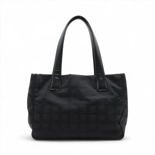 Chanel CC Logo New Travel Line Nylon Leather Tote Bag Black