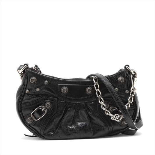 Balenciaga Le Cagole Mini Leather Two-Way Shoulder Bag Black