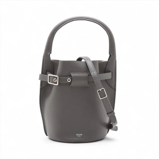 Celine Big Bag Bucket Leather Two-Way Handbag Gray