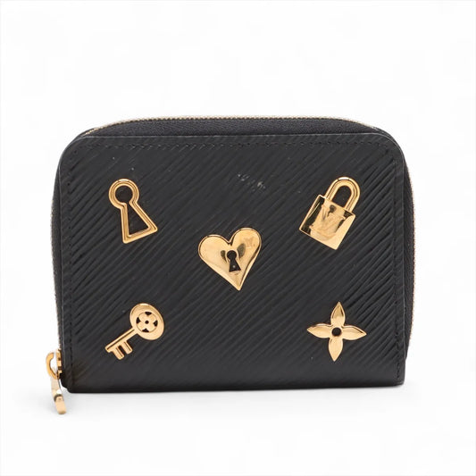 Louis Vuitton Epi Love Lock Zippy Coin Purse Black