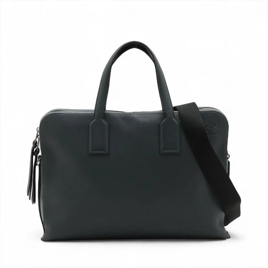 Loewe Goya Leather Two-Way Business Bag Gray