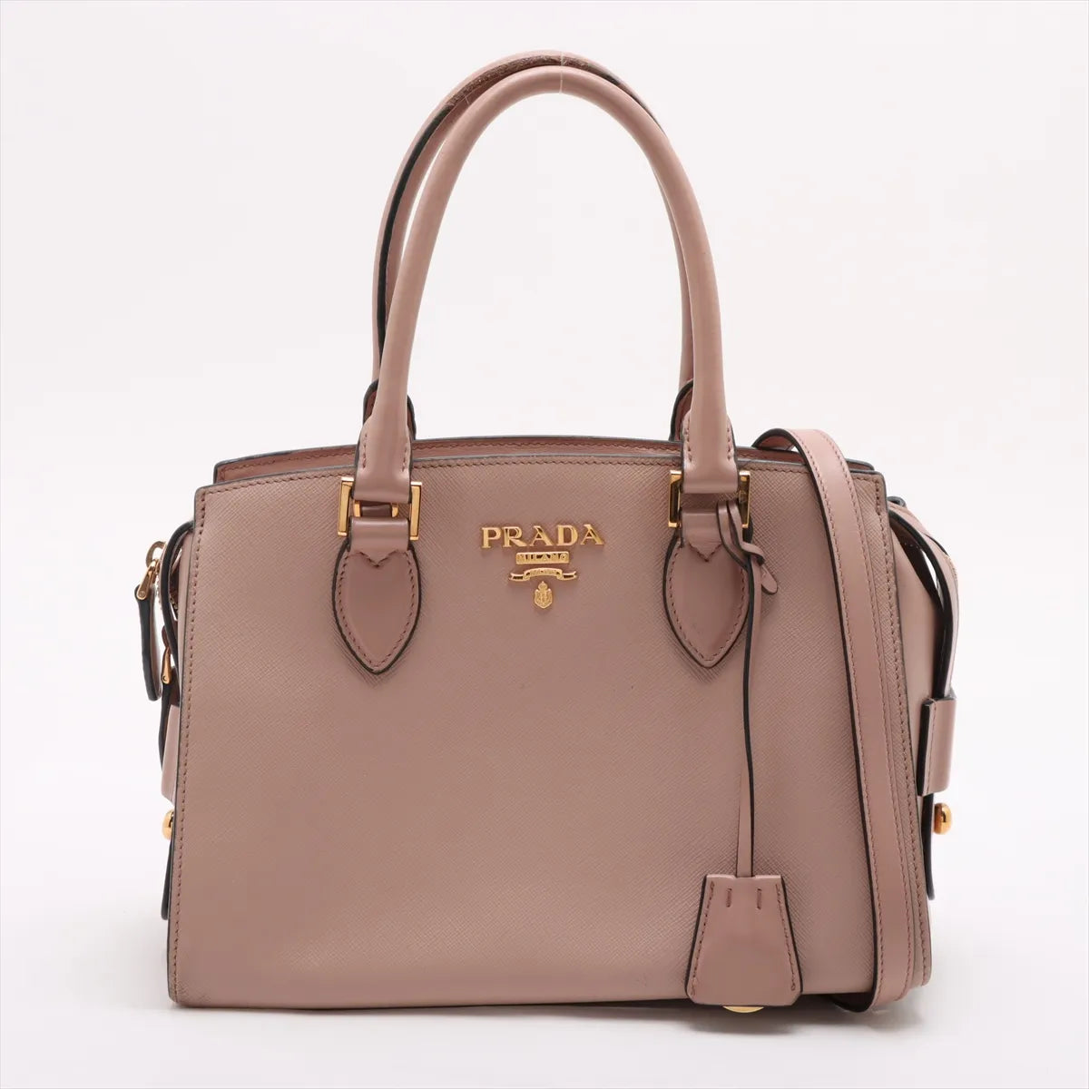 Prada Saffiano Leather Two-Way Handbag Pink