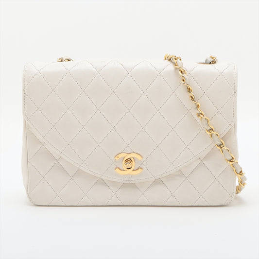 Chanel Matelasse Lambskin Single Flap Single Chain Bag White