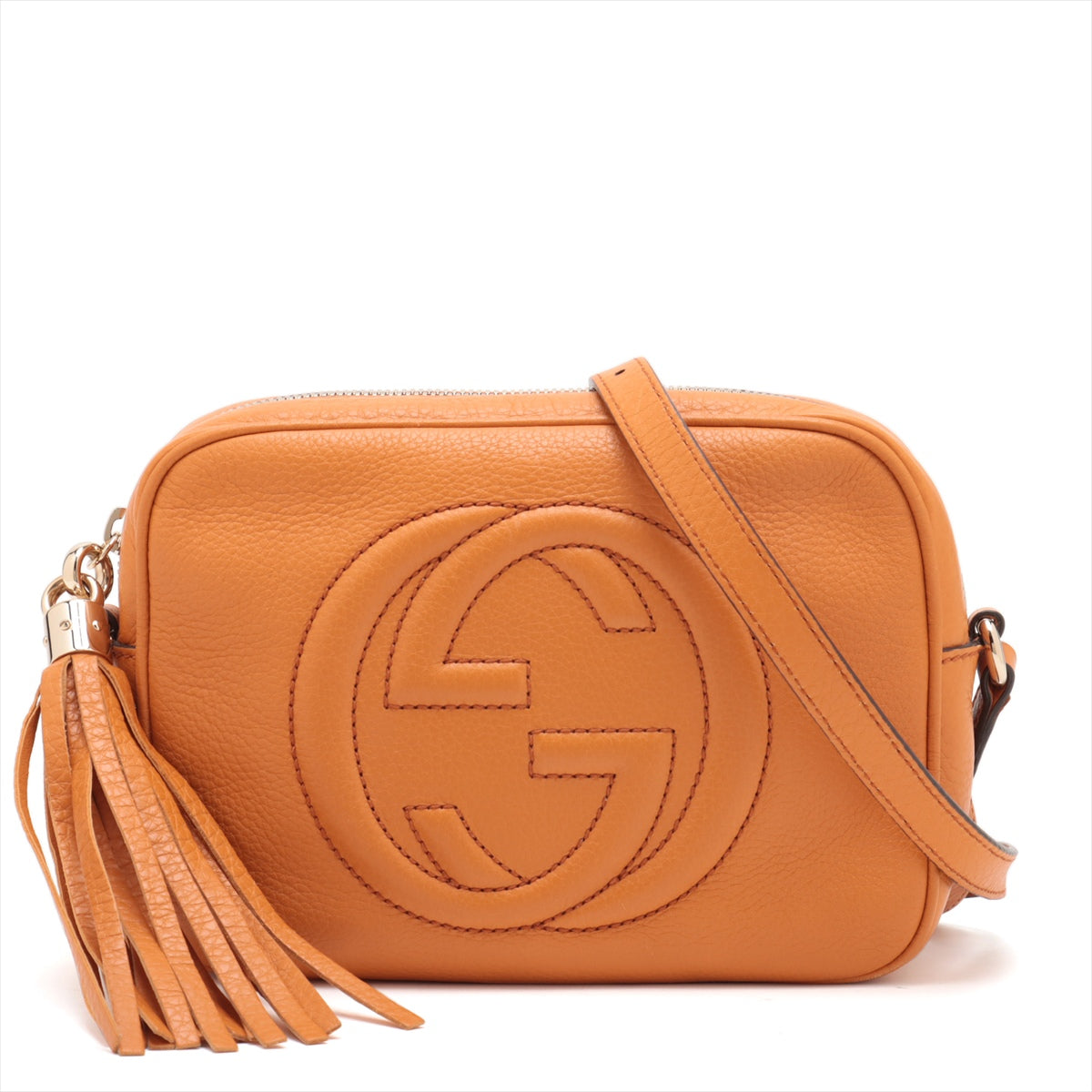 Gucci Soho Leather Camera Bag Mustard Brown