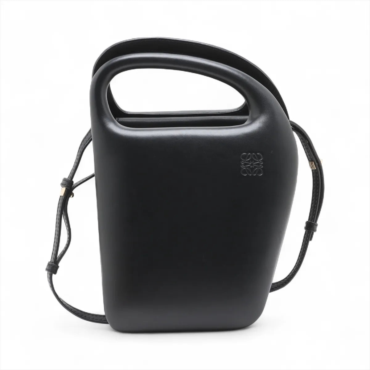 Loewe Anagram Leather Two-Way Handbag Black
