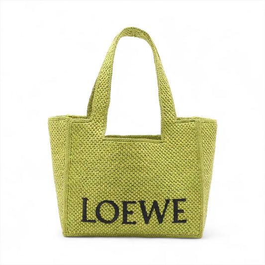 Loewe Raffia Medium Tote Bag Apple Green