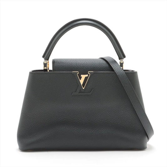Louis Vuitton Taurillon Capucines PM Black