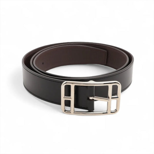 Hermès Cape Belt Box Calf × Togo Black x Chocolate