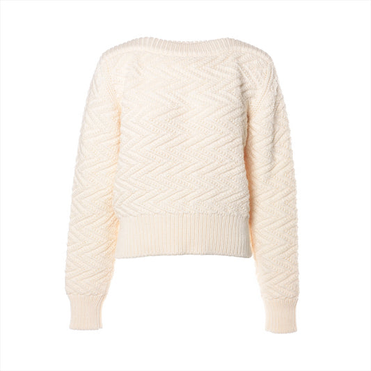 Hermès Wool Knit Sweatshirt Ivory