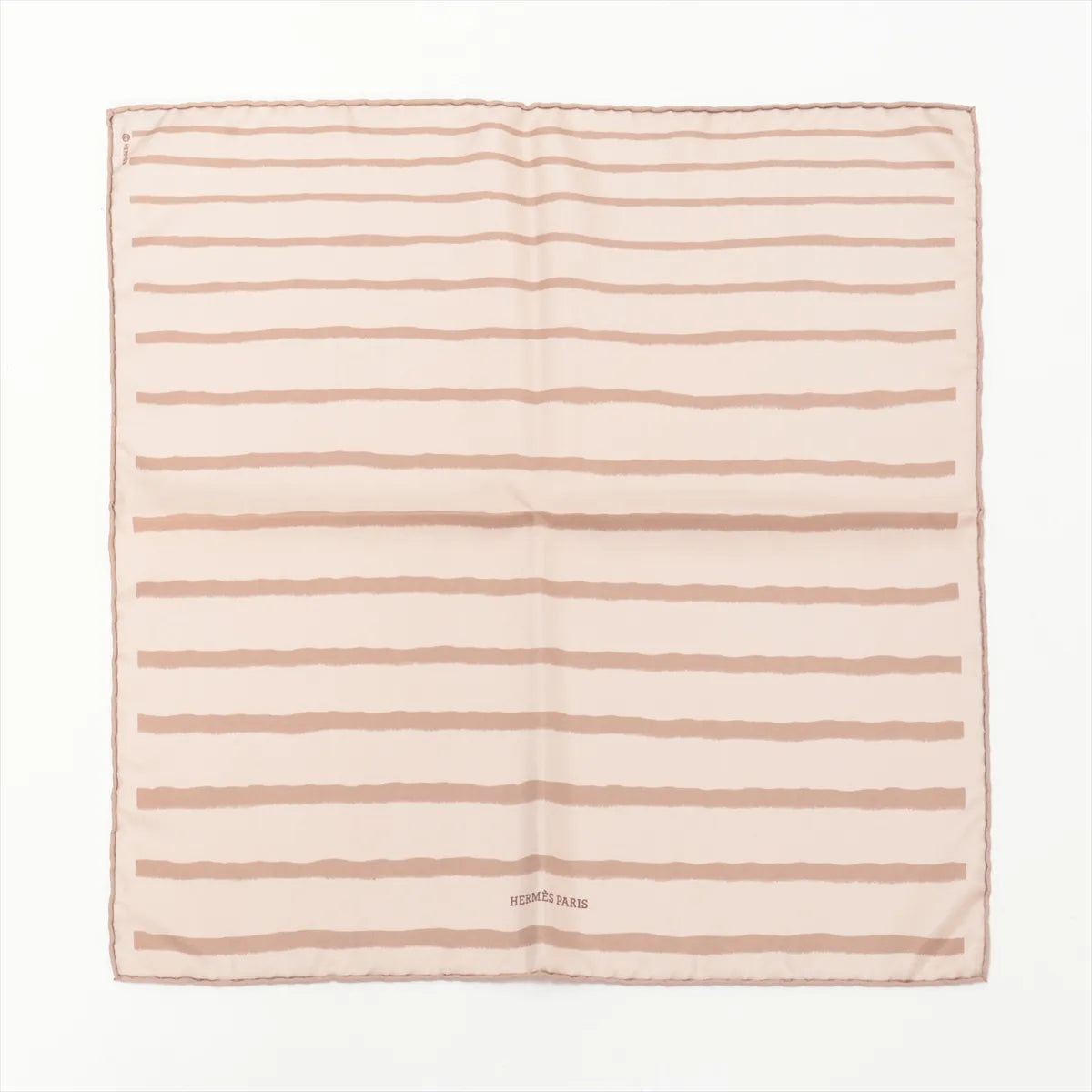 Hermes Carre 45 Stripe Silk Scarf Light Brown