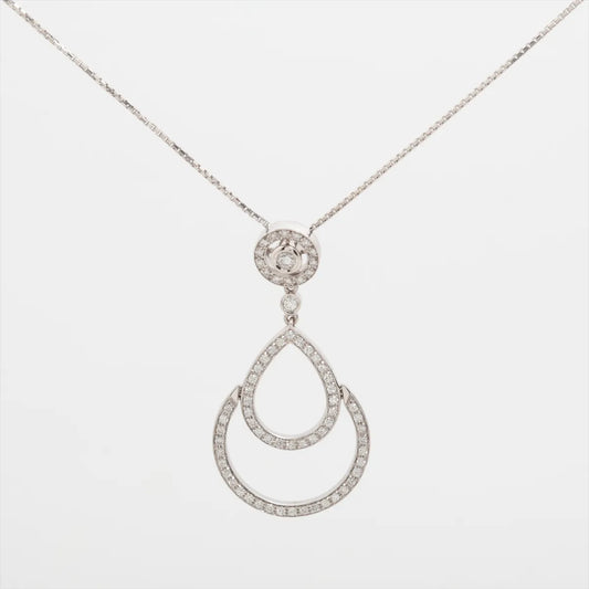Damiani Teardrop Diamond Necklace White Gold