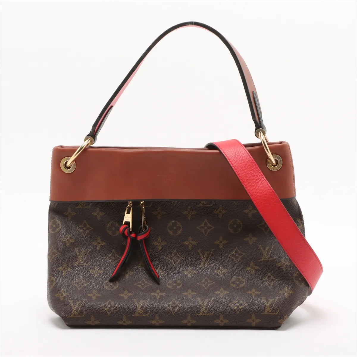 Louis Vuitton Monogram Tuileries Besace Hobo Bag Brown