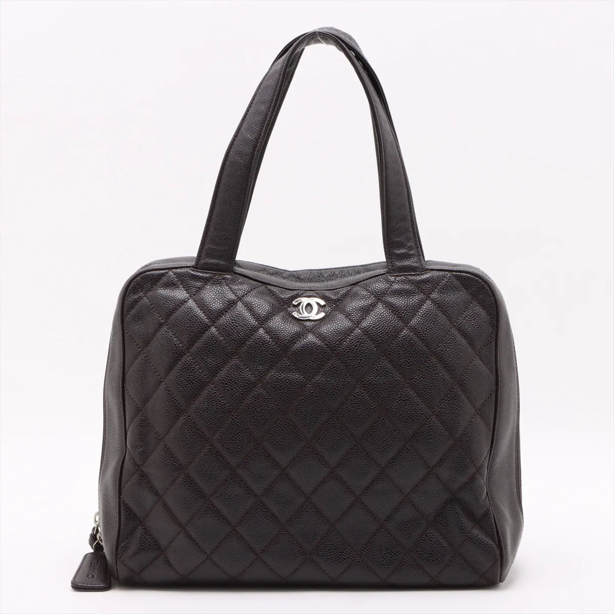 Chanel CC Logo Matelasse Caviar Skin Tote Bag Purple