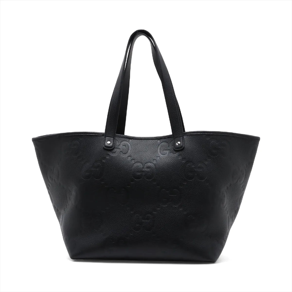 Gucci Jumbo GG Logo Leather Tote Bag Black