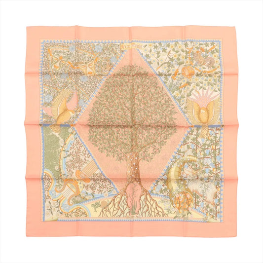 Hermes Carre 90 Axis Mundi World Scarf Orange