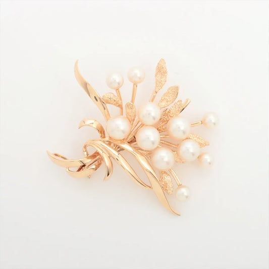 Mikimoto Tree Pearl Brooch Yellow Gold