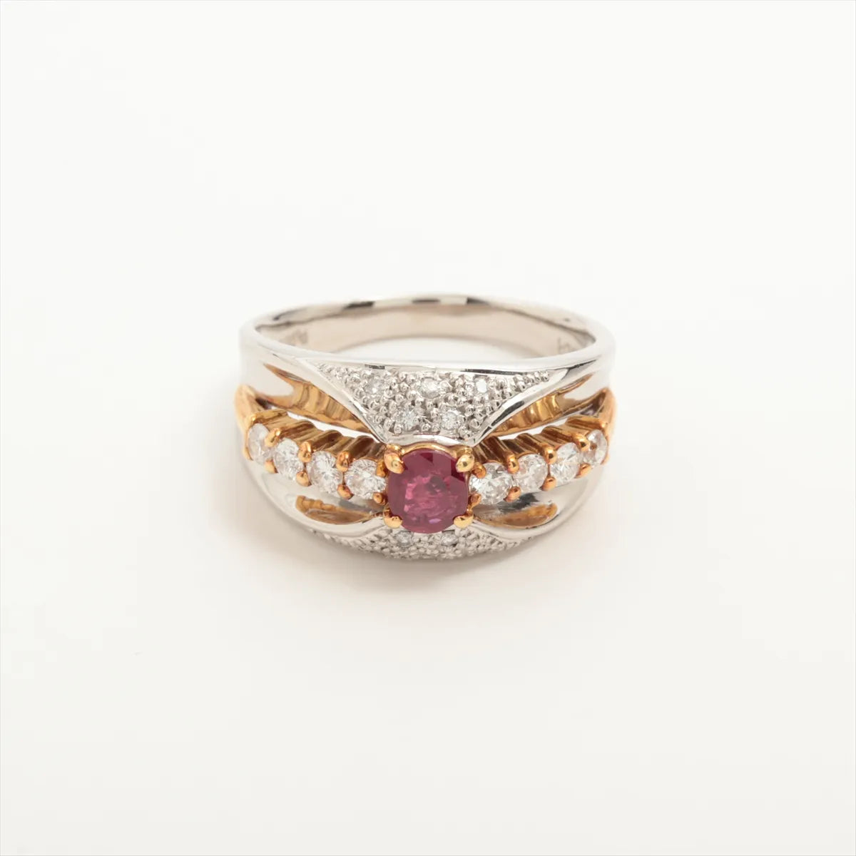 Ruby Diamond Two-Toned Ring White Gold x Platinum