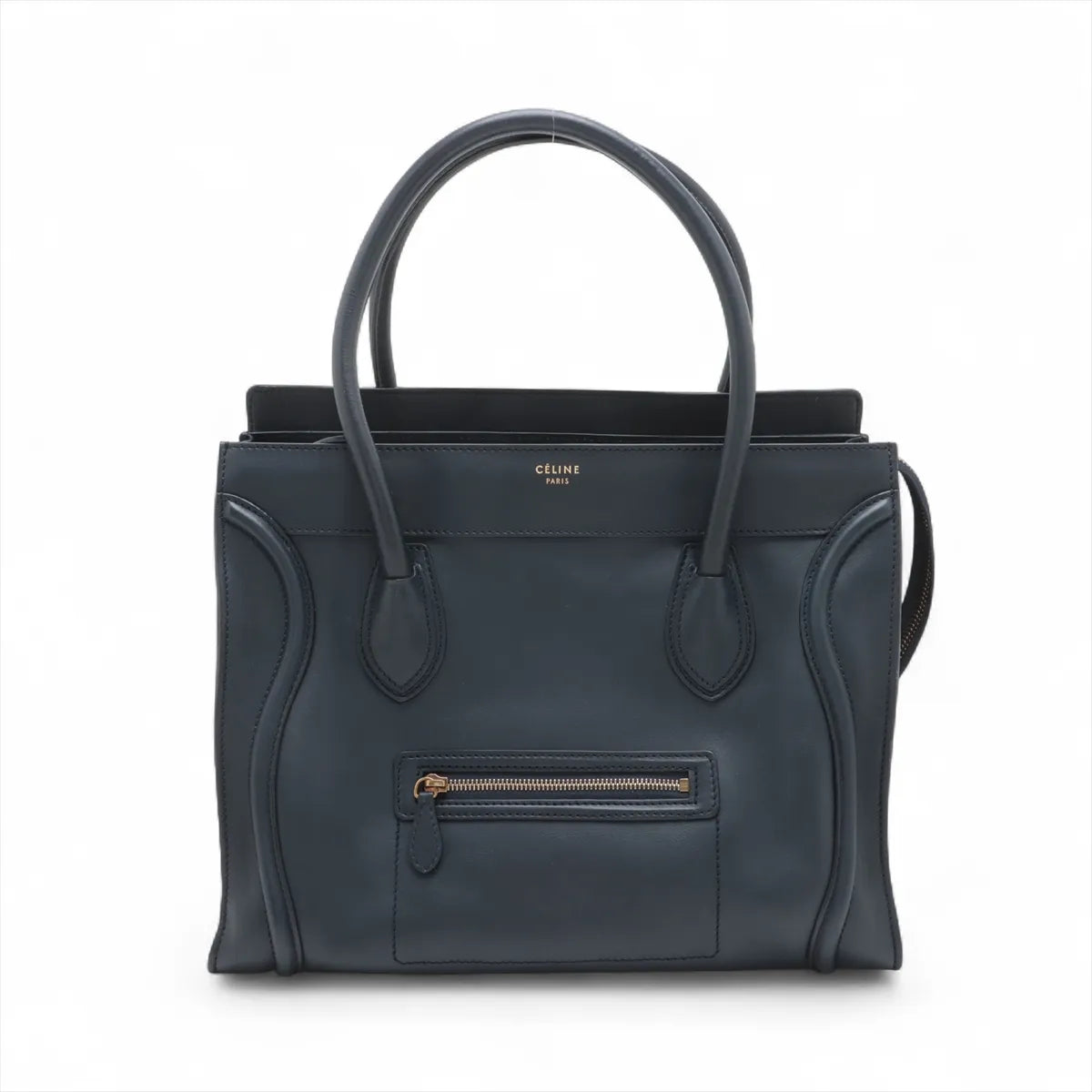 Celine Luggage Phantom Leather Handbag Navy Blue