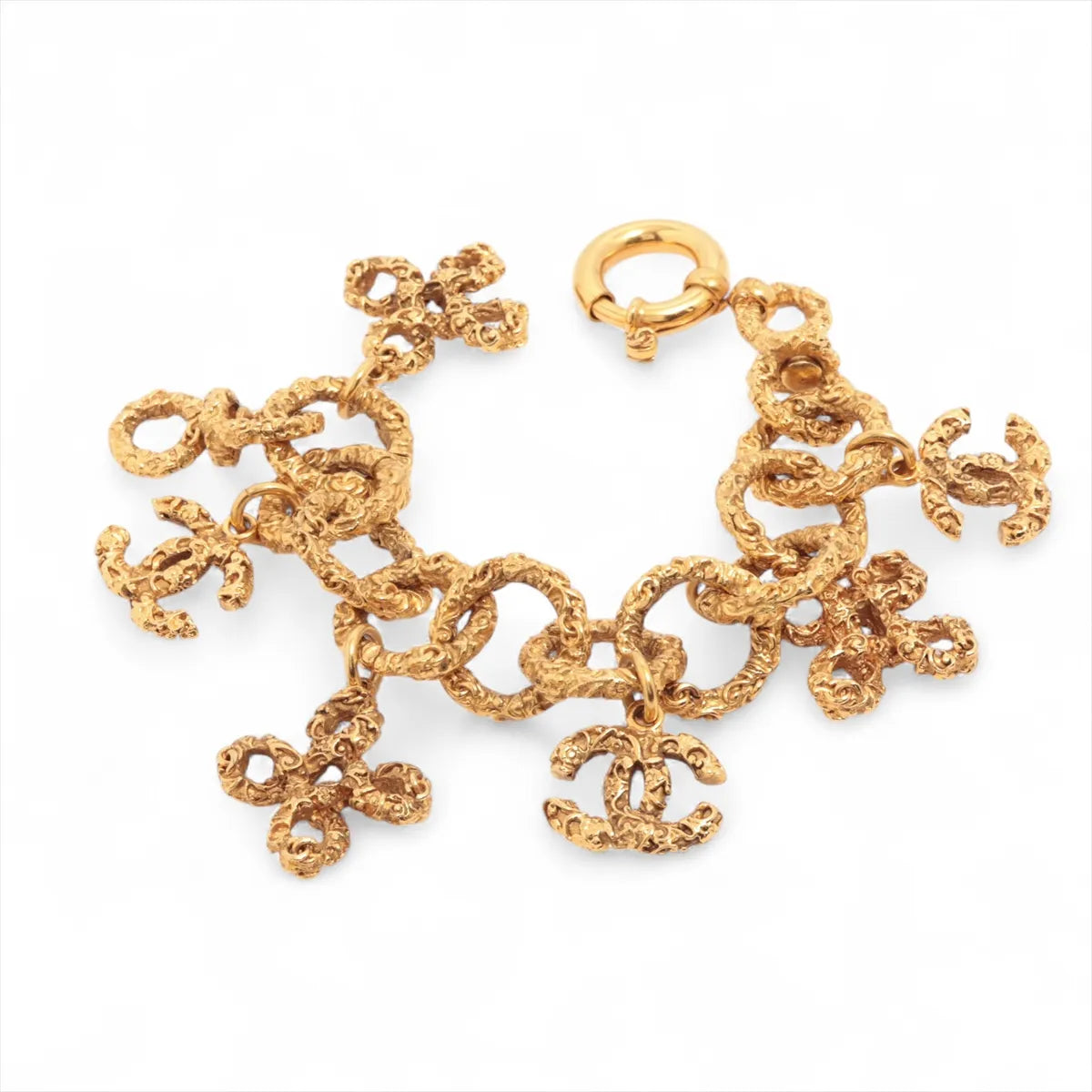 Chanel CC Logo Charm Chunky Bracelet