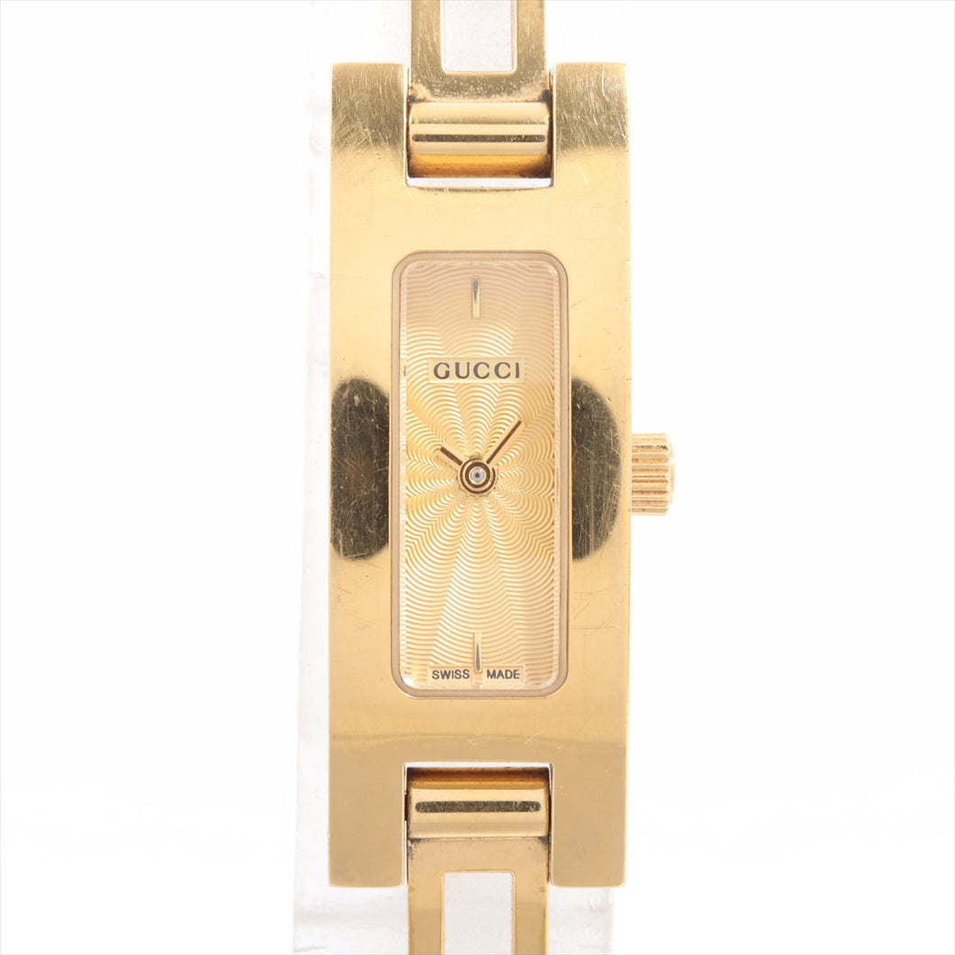 Gucci Rectangular Champagne Dial Link Gold