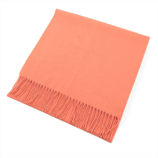 Hermes Logo Cashmere Scarf Salmon Pink