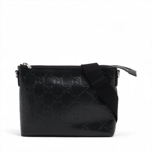 Gucci GG Embossed Leather Two-Way Shoulder Bag Black