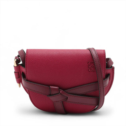 Loewe Mini Gate Leather Shoulder Bag Red